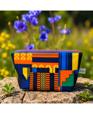 trousse tissu wax véritable