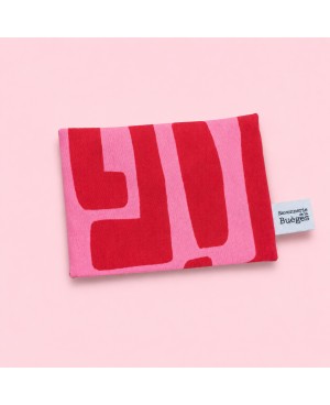 pochette à savon rose et rouge