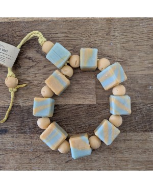 collier perles de savon au citron vert